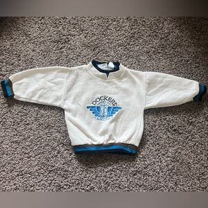 Vintage 90s Dockers by Levi’s Kids White Sweatshirt with Blue Accents